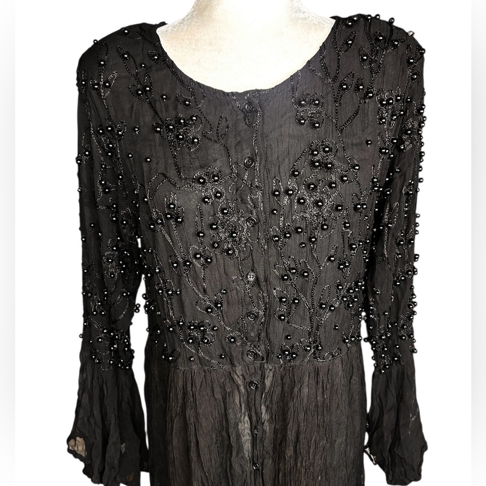 80's Jakelin Maxi Dress S FLAWS Witchy Whimsygoth Goth Fairy Grunge Thrashed - Picture 7 of 16